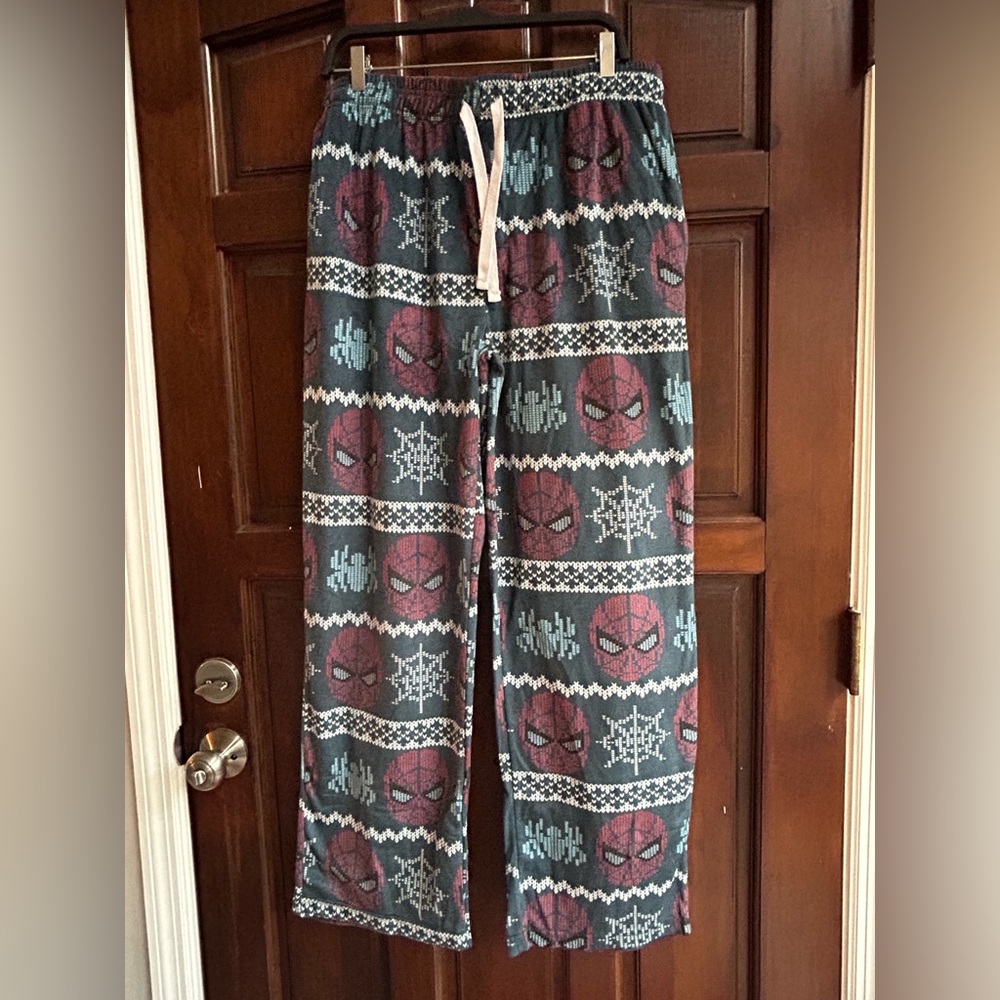 Marvel Spider-Man Men’s Pajama Bottoms | Soft Plush | XL